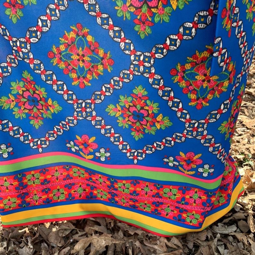 SOLD vintage Boho 70s hippie maxi dress L Checkaberry - Picture 3 of 8